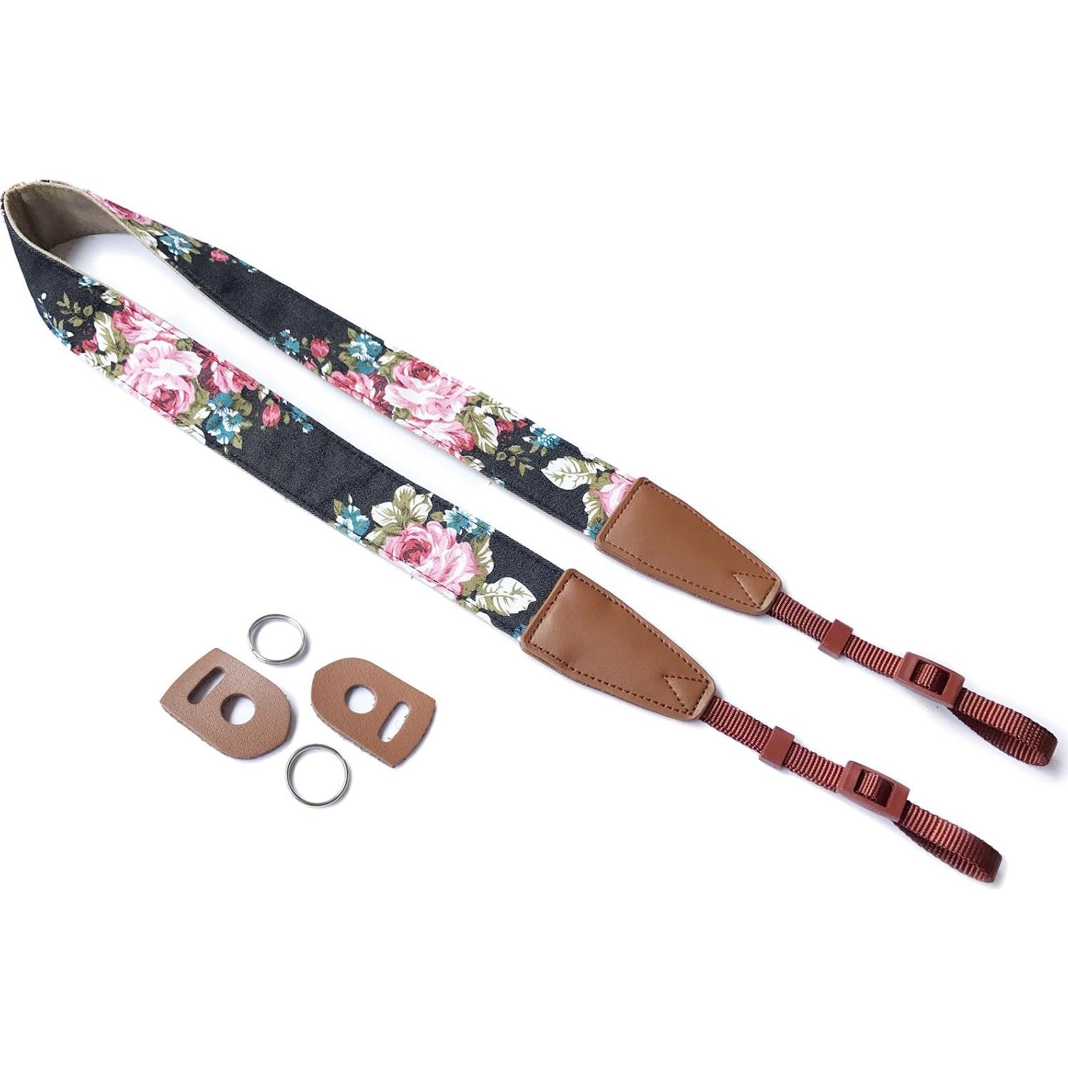 Correa de cámara ajustable Alled floral para DSLR y SLR