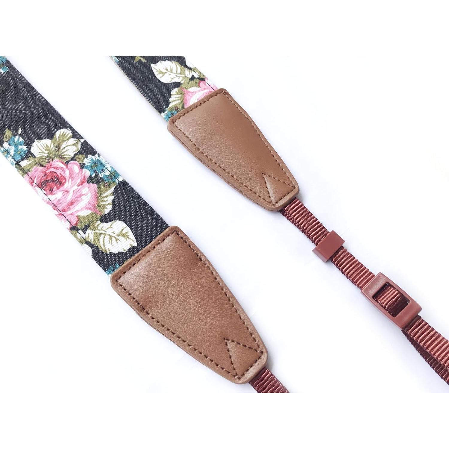 Correa de cámara ajustable Alled floral para DSLR y SLR