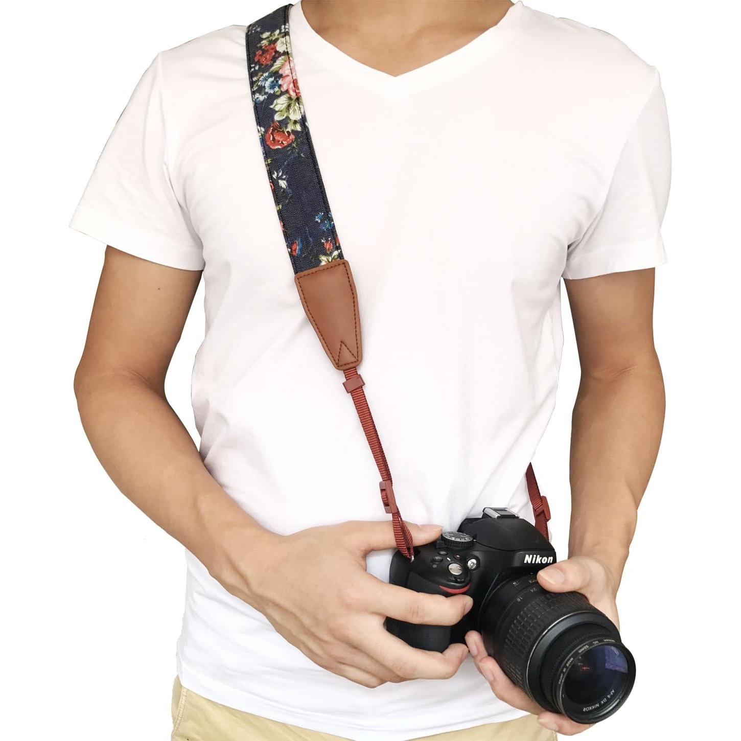 Correa de cámara ajustable Alled floral para DSLR y SLR
