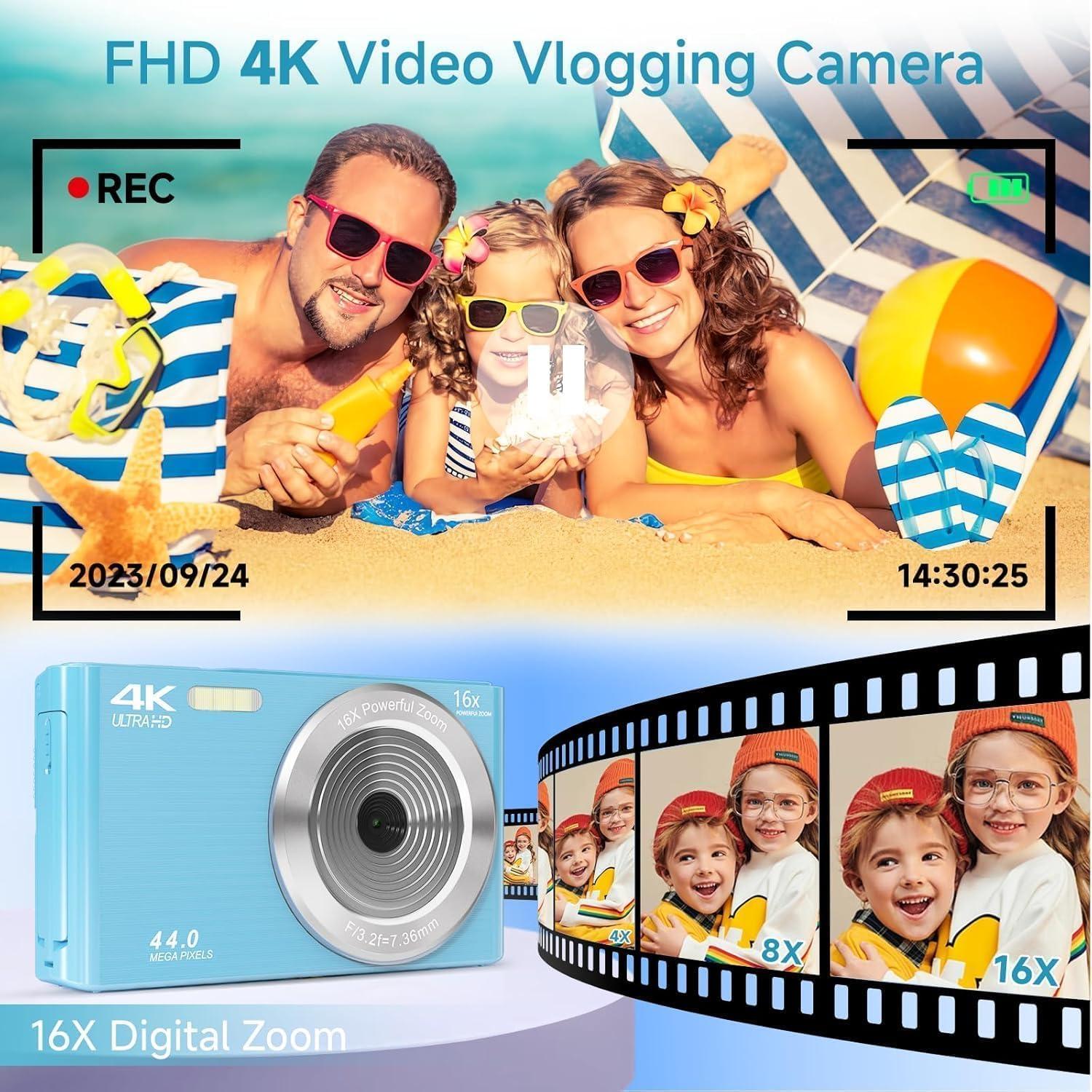Cámara Digital KLIOMAX KL44MP 44MP FHD 1080P Azul Compacta