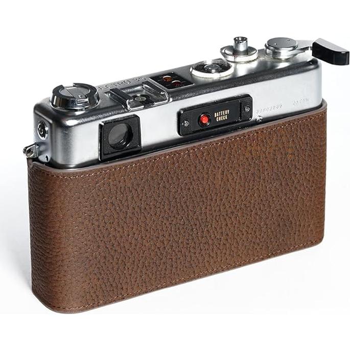 Funda de Cuero Real para Cámara Yashica Electro 35 GSN Café