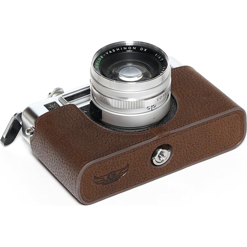 Funda de Cuero Real para Cámara Yashica Electro 35 GSN Café
