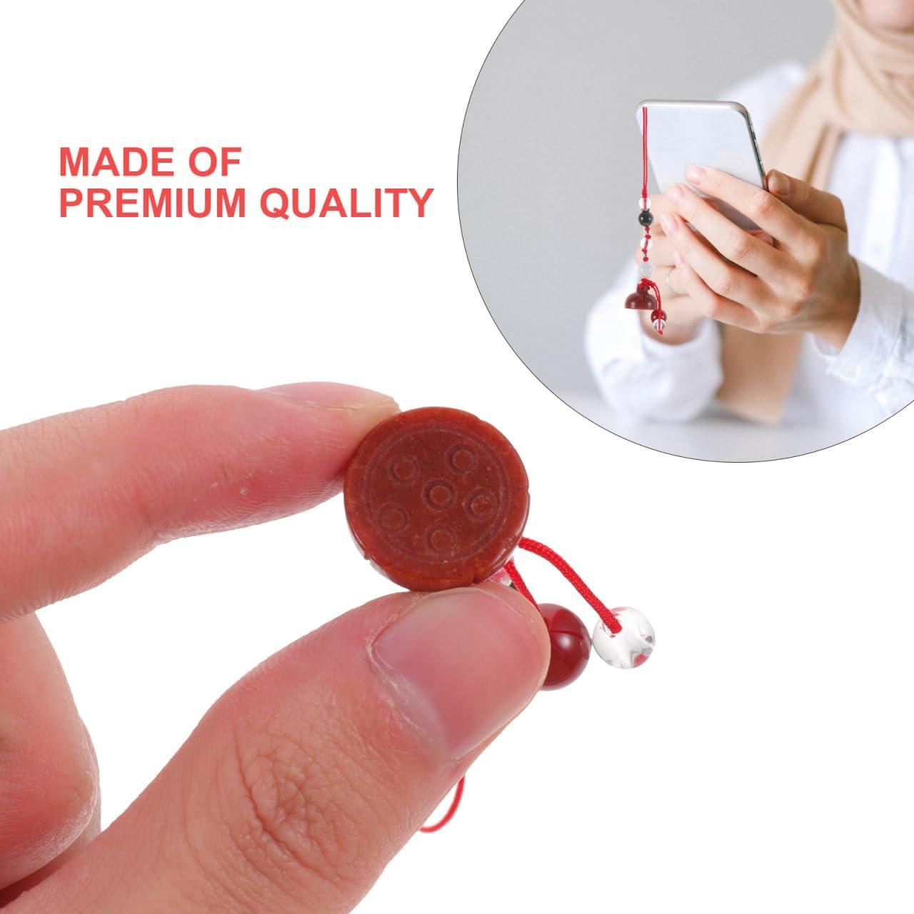 Encanto de Teléfono de Jade Loto - Accesorio Decorativo Rojo