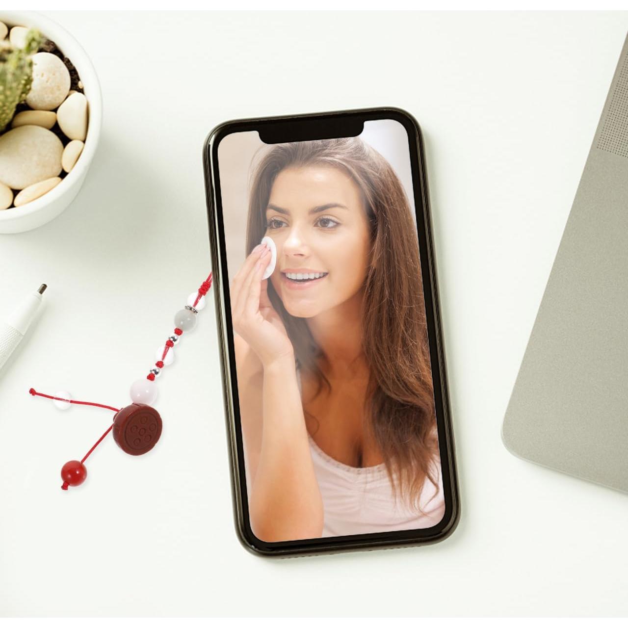 Encanto de Teléfono de Jade Loto - Accesorio Decorativo Rojo