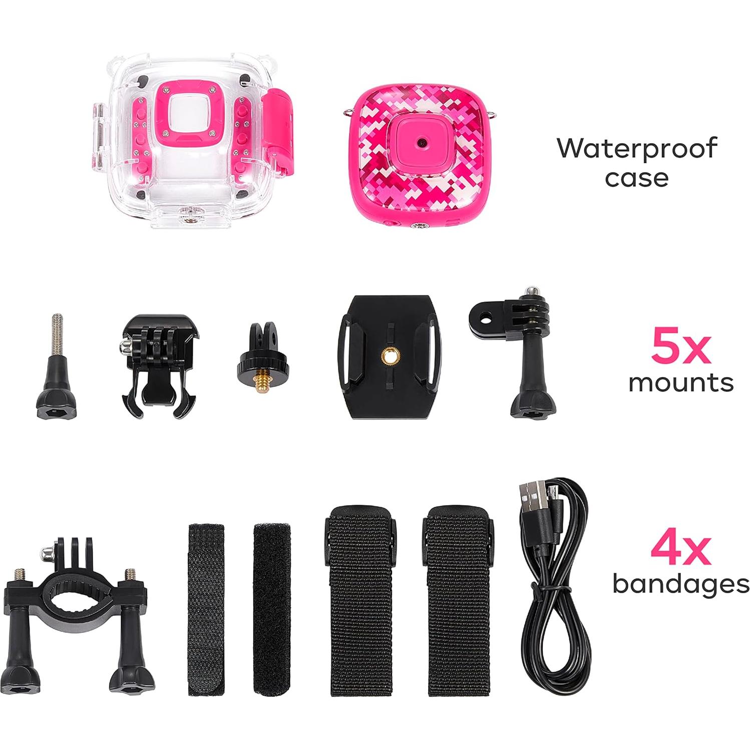 Cámara de Acción Vivitar Kids Tech Rosa 5MP HD Impermeable