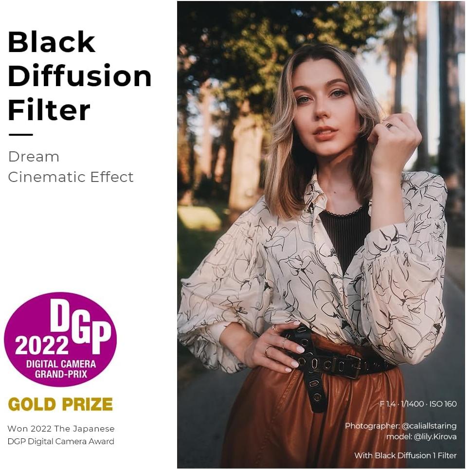 Filtro de Difusión Negra 1/2 K&F Concept 52mm Resistente al Agua