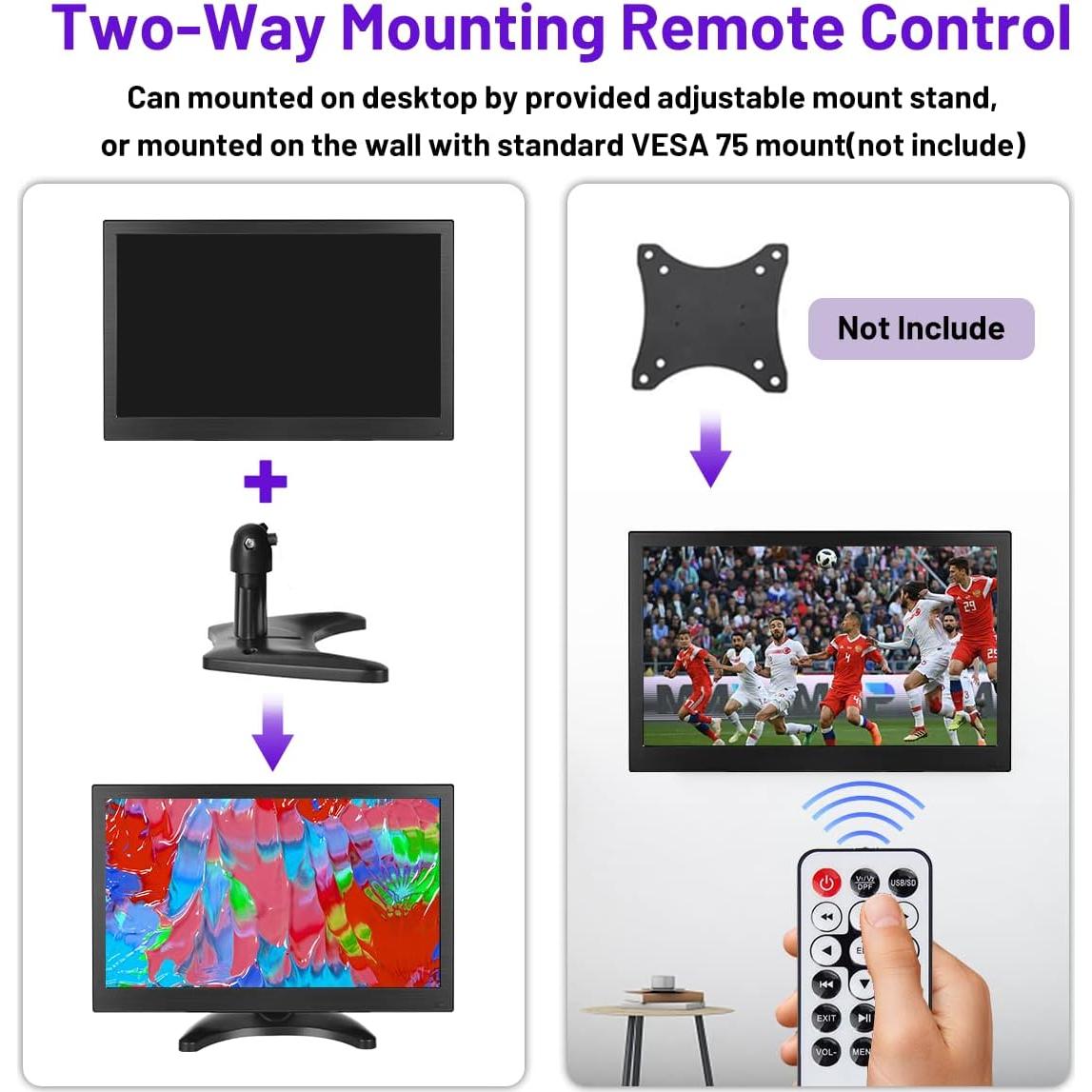 Monitor Portátil Hikity 11.6" Full HD 1920x1080 HDMI VGA BNC