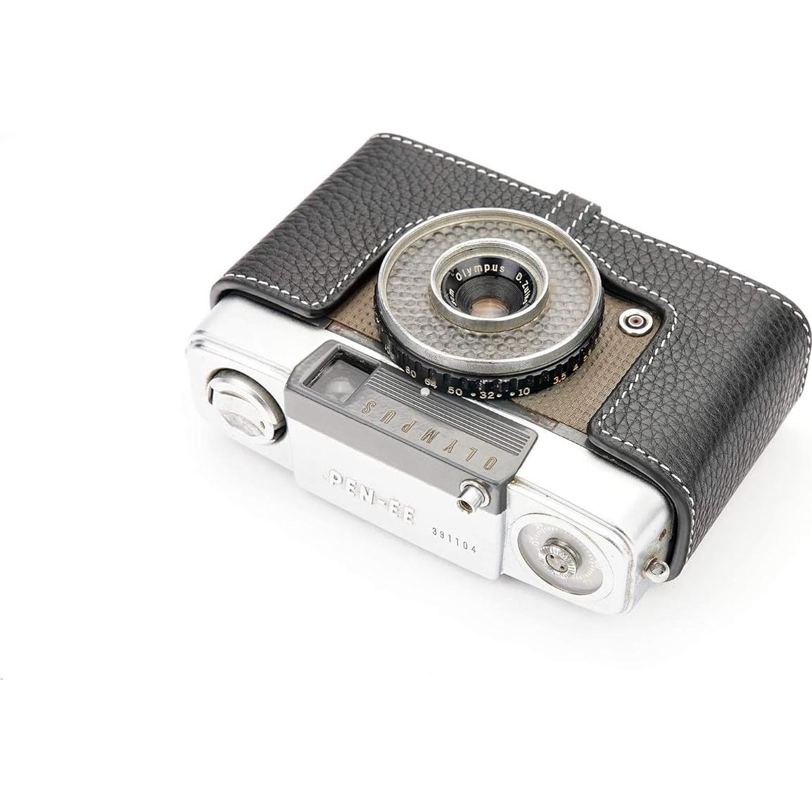 Funda de cámara BolinUS para Olympus PEN-EE de cuero negro