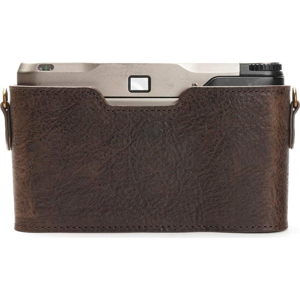 Funda de Cuero Real BolinUS para Cámara Contax T3 Café