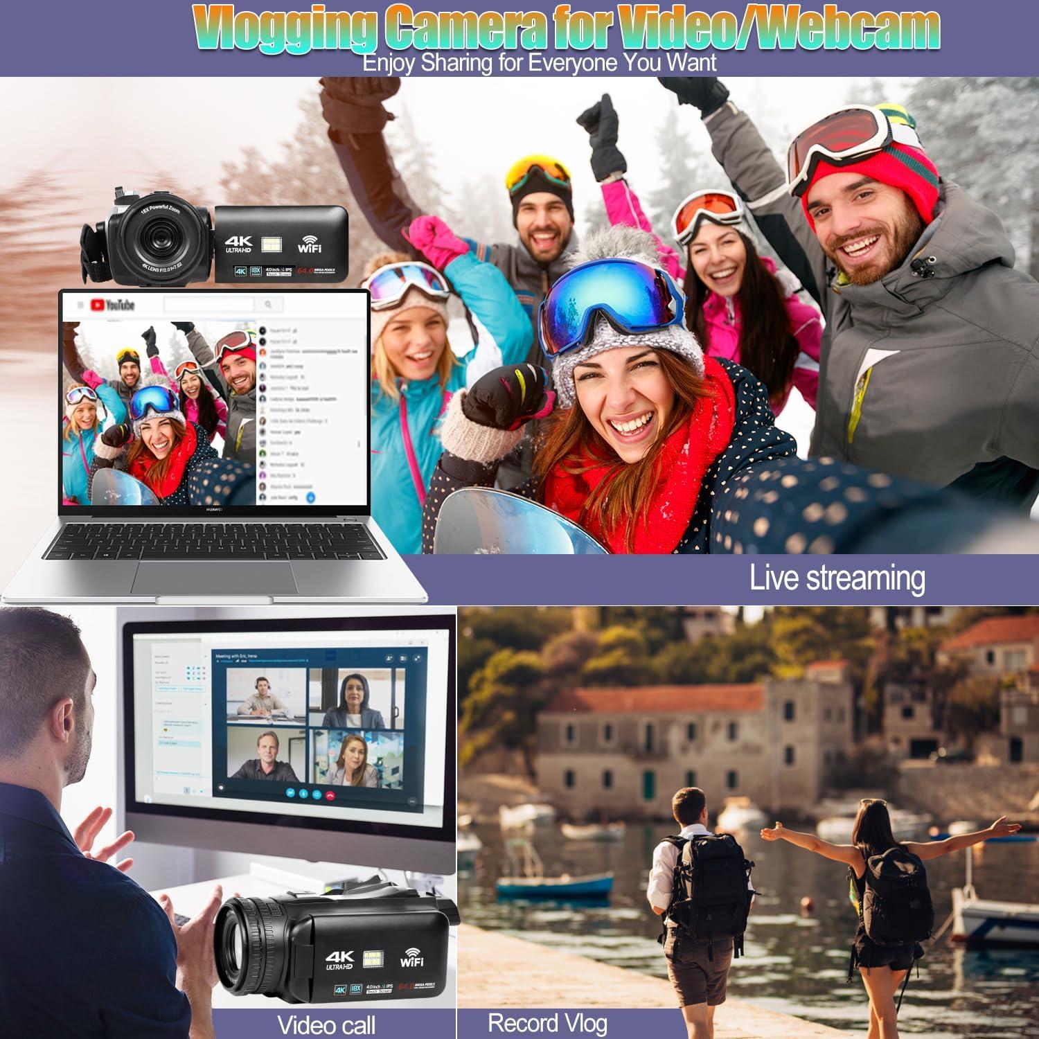 Cámara de Video 4K Lierhyt RX200 con Micrófono y Estabilizador