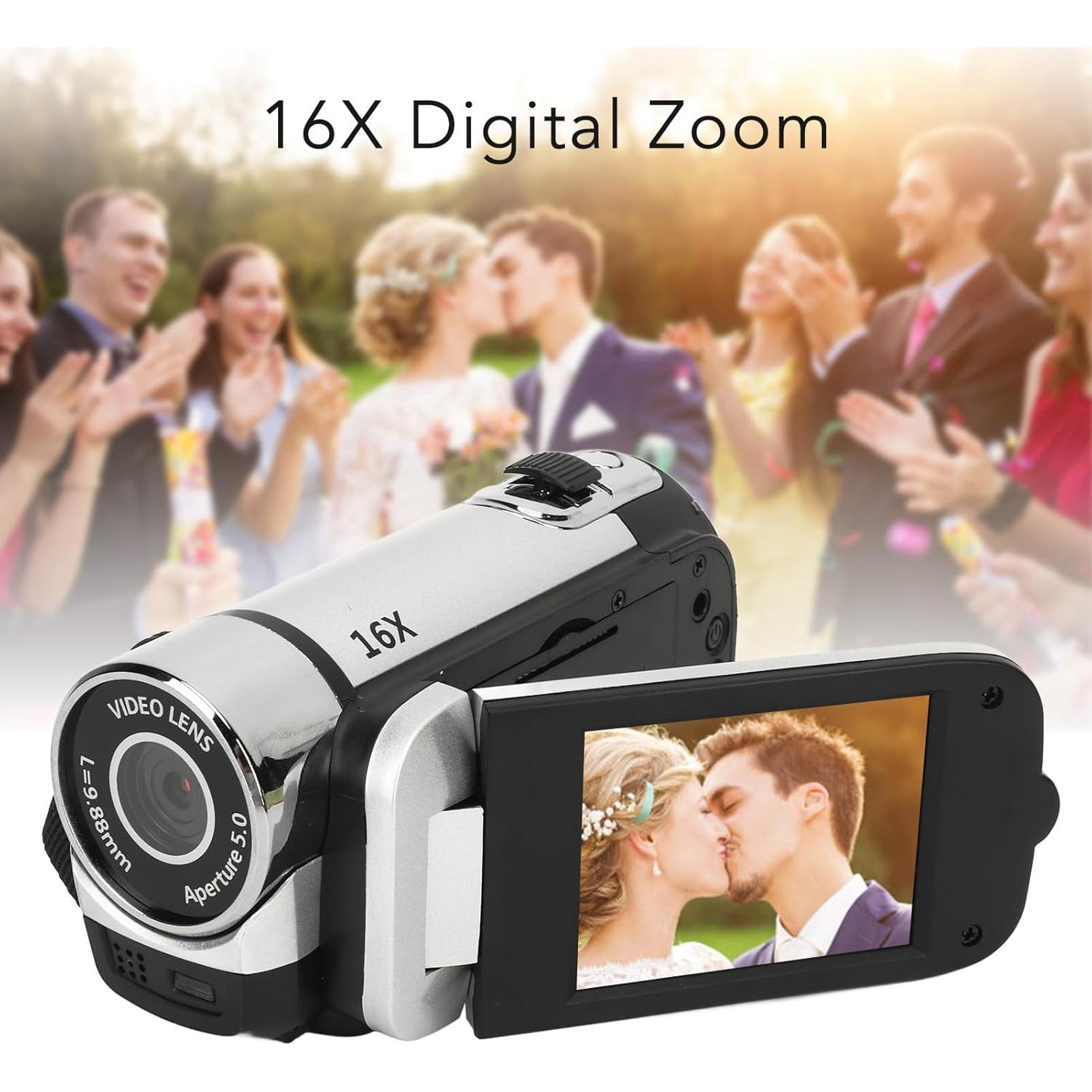 Cámara de Video Sanpyl 1080P 16MP 16X Zoom Plata