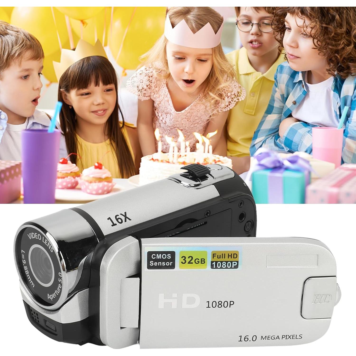 Cámara de Video Sanpyl 1080P 16MP 16X Zoom Plata