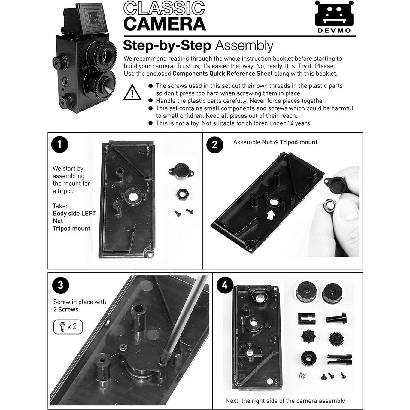 Kit de Cámara DIY DEVMO TLR Doble Lente 35mm 2 Pcs