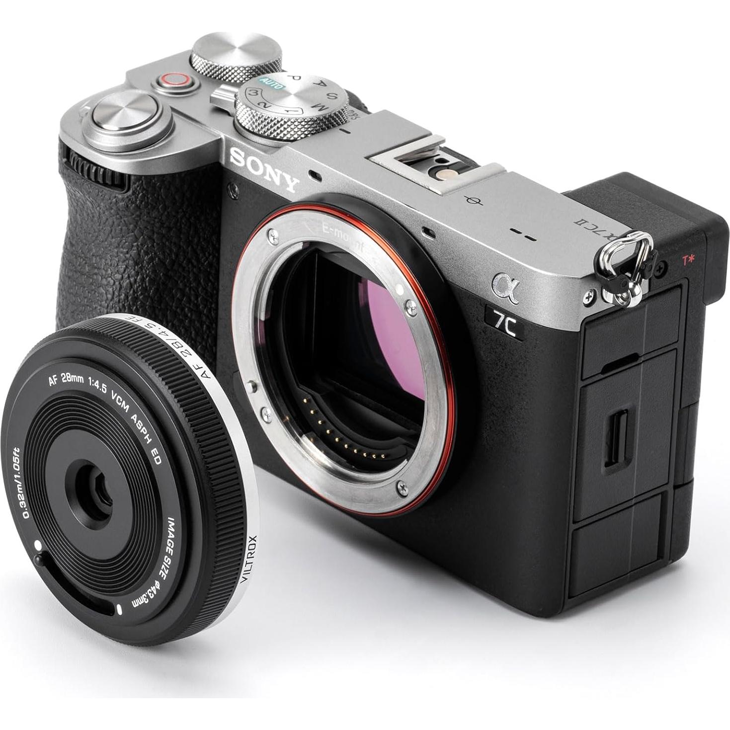 Lente Pancake Viltrox AF 28mm f4.5 FE para Cámaras Sony E - Ultra Delgado, Ligero, Negro