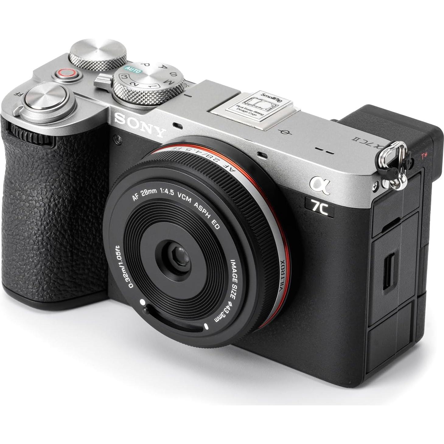 Lente Pancake Viltrox AF 28mm f4.5 FE para Cámaras Sony E - Ultra Delgado, Ligero, Negro