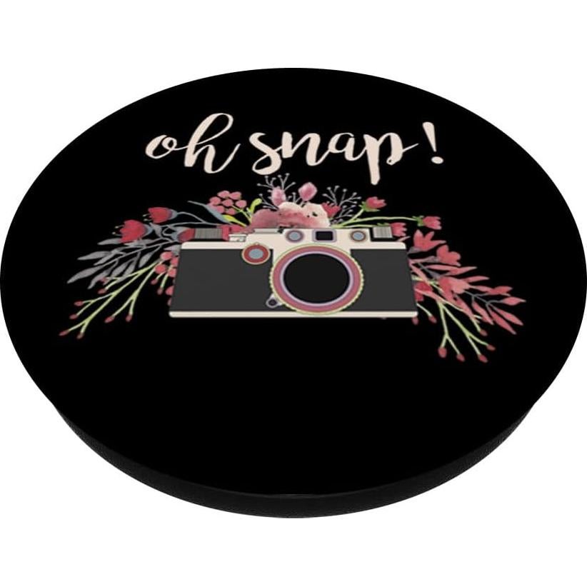 PopSockets PopGrip Adhesivo Oh Snap! Cámara Vintage Negro