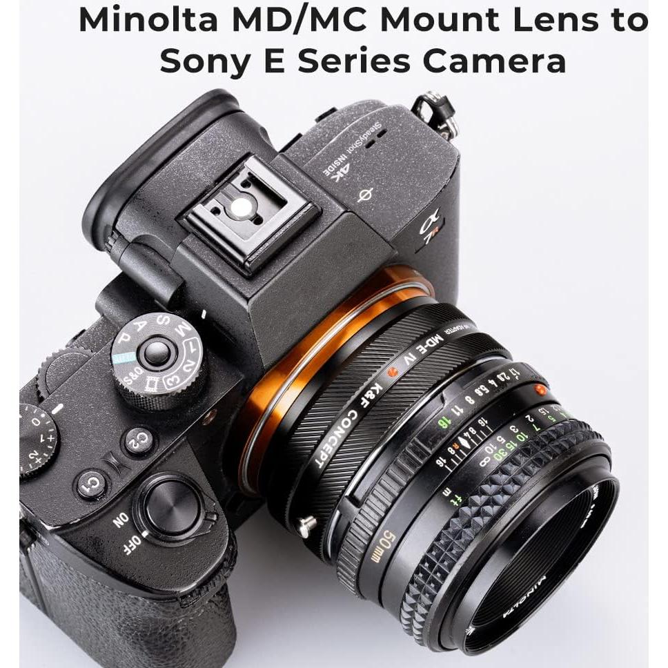 Adaptador de Montura K&F Concept MD-NEX IV para Lentes Minolta y Cámaras Sony E