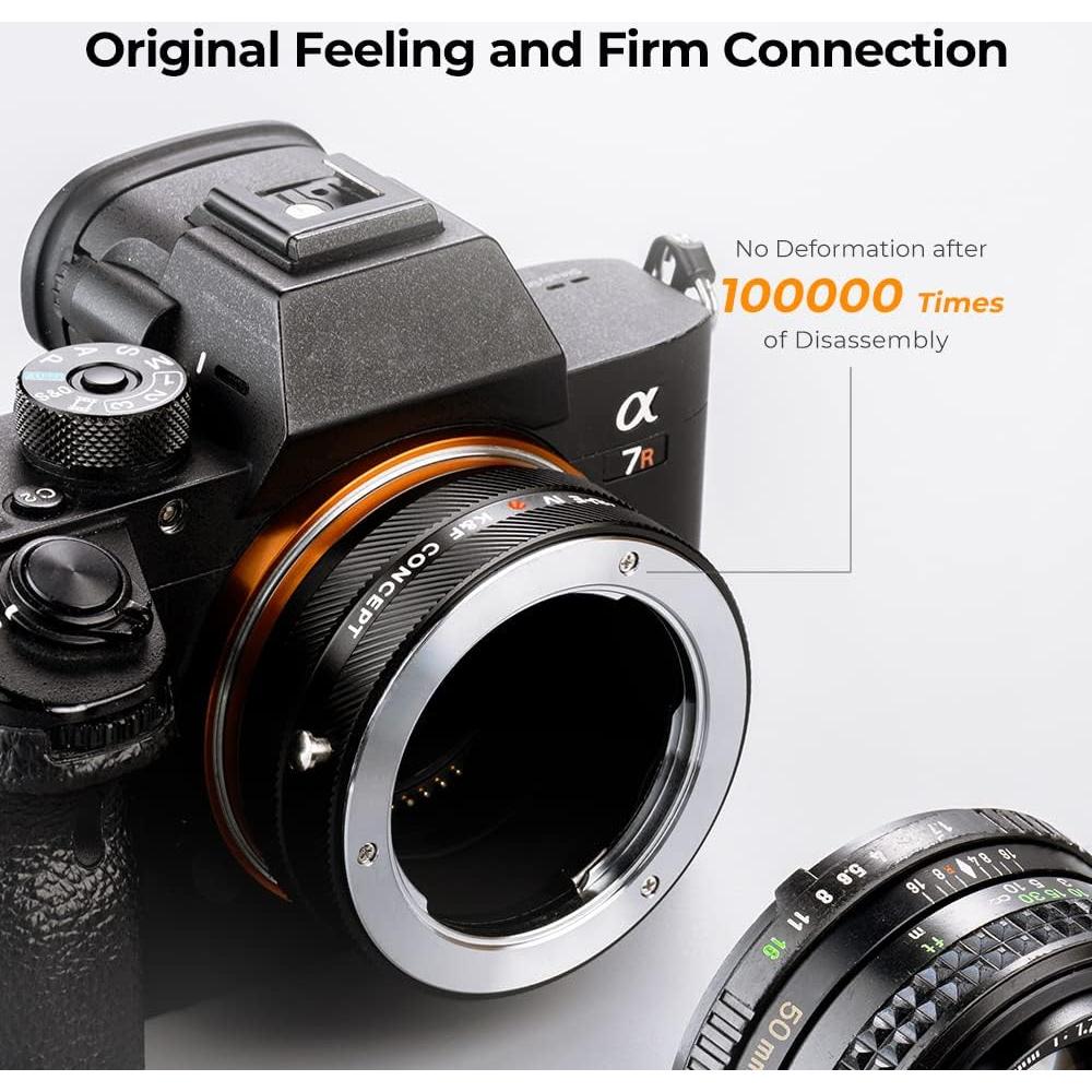 Adaptador de Montura K&F Concept MD-NEX IV para Lentes Minolta y Cámaras Sony E