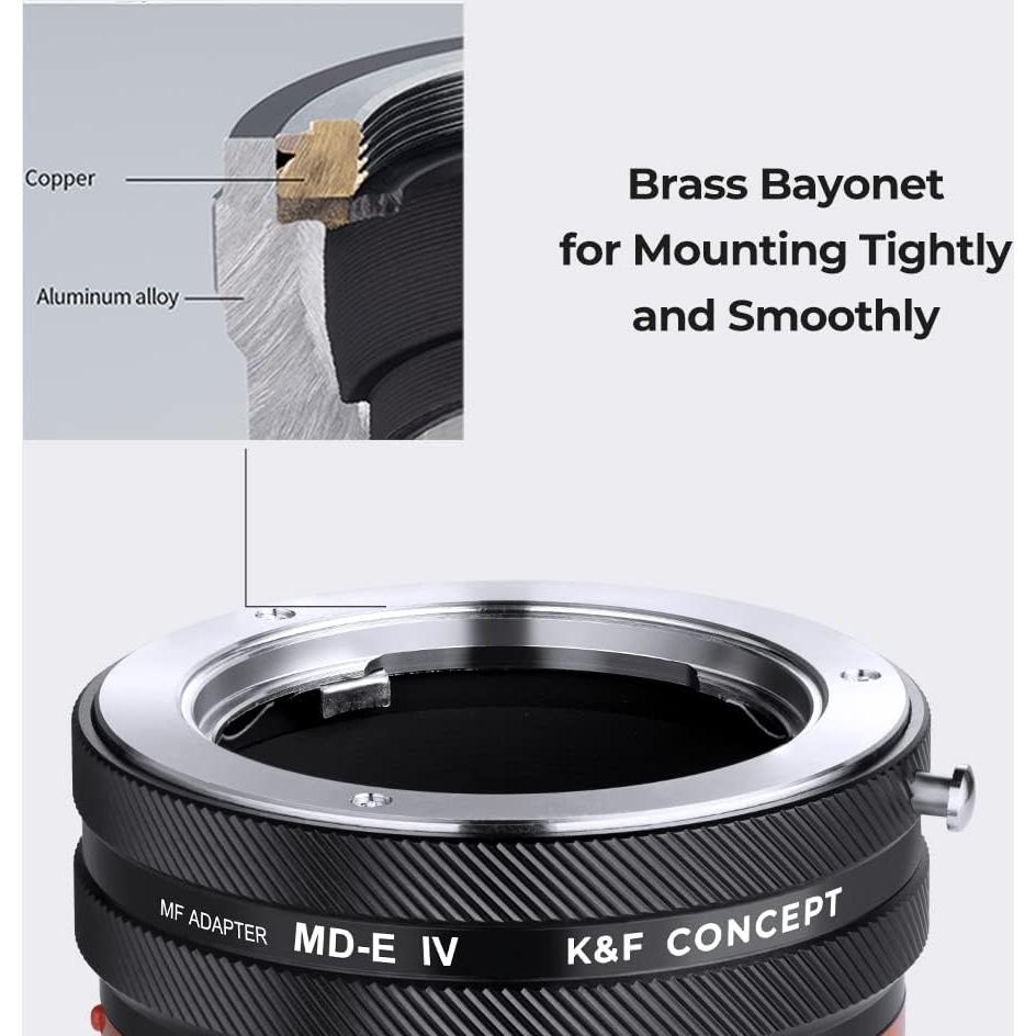 Adaptador de Montura K&F Concept MD-NEX IV para Lentes Minolta y Cámaras Sony E