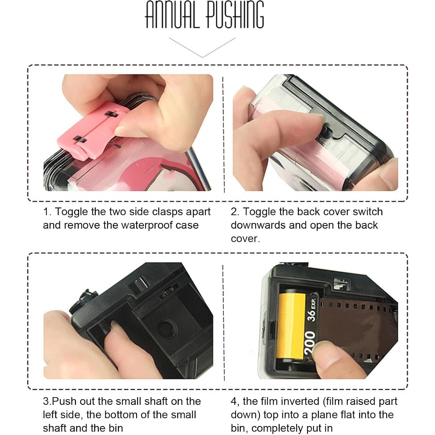 Cámara de película 35mm Jectse retro para niños - Negro