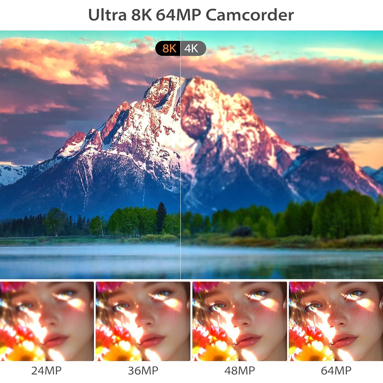 Cámara de video 8K MURAUX 64MP con visión nocturna y WiFi