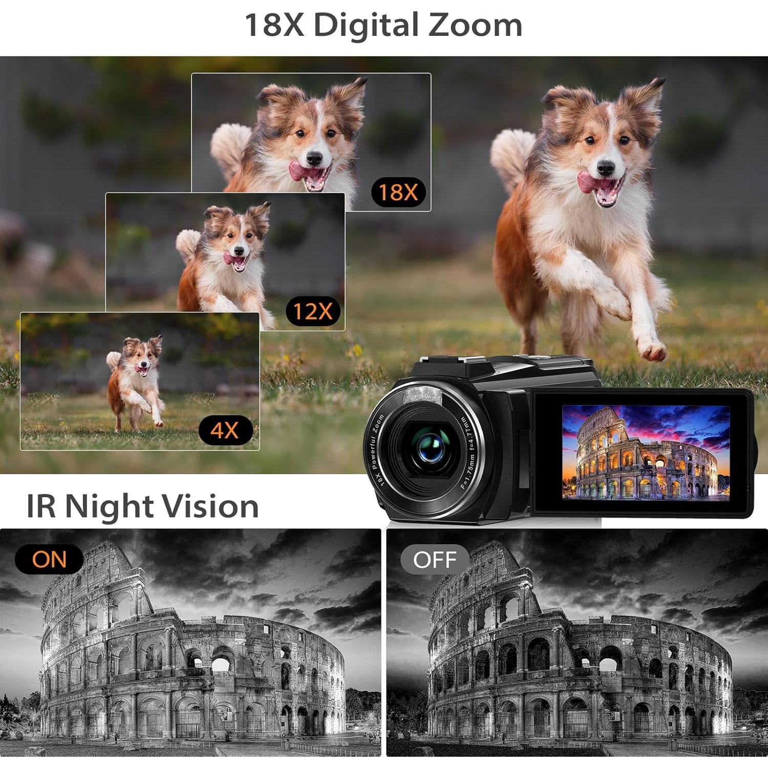 Cámara de video 8K MURAUX 64MP con visión nocturna y WiFi