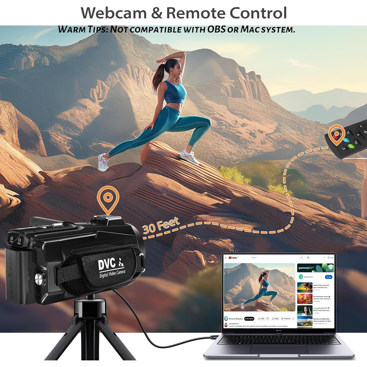 Cámara de video 8K MURAUX 64MP con visión nocturna y WiFi