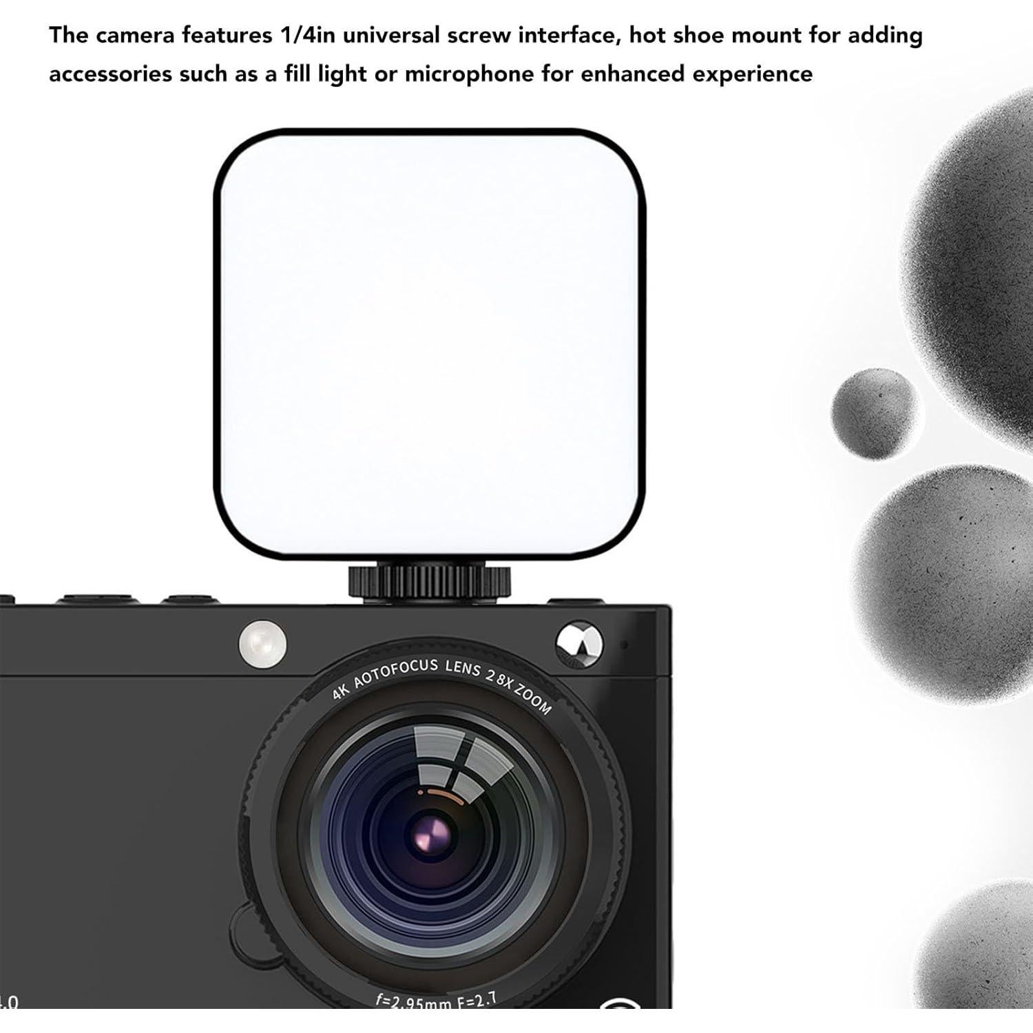 4K Digital Camera for Photography, 64MP Autofocus Vlogging Camera with Beauty Retro Filter, 28X Digital Zoom, 2.83 Inch Screen, Compact Travel Video Camera, 3600mAh Battery