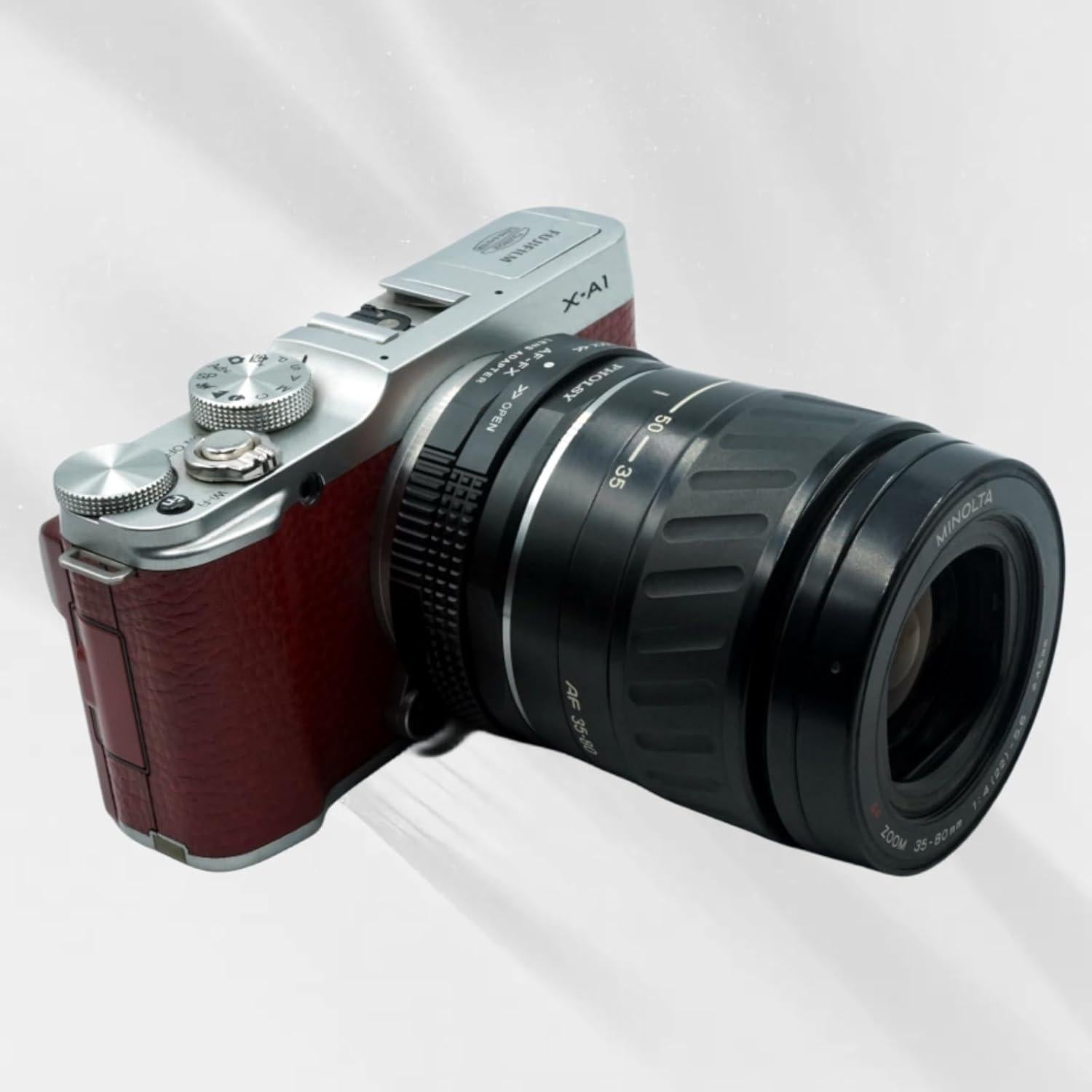 Adaptador PHOLSY de Montura Sony A a Fujifilm X con Anillo de Apertura