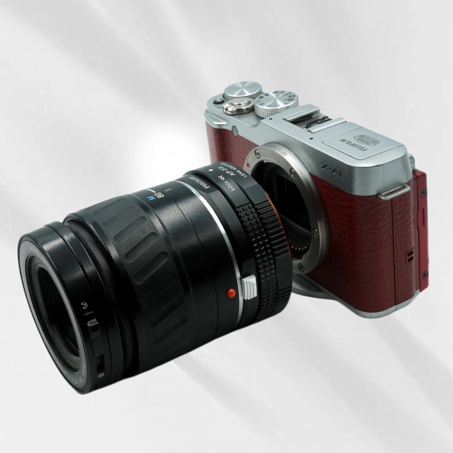 Adaptador PHOLSY de Montura Sony A a Fujifilm X con Anillo de Apertura