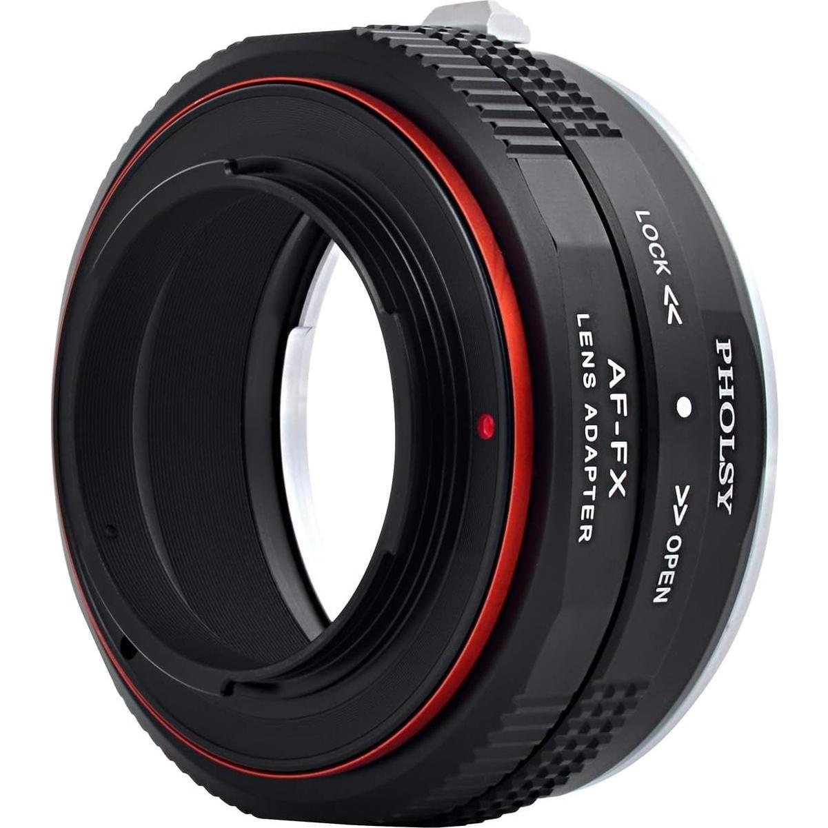 Adaptador PHOLSY de Montura Sony A a Fujifilm X con Anillo de Apertura