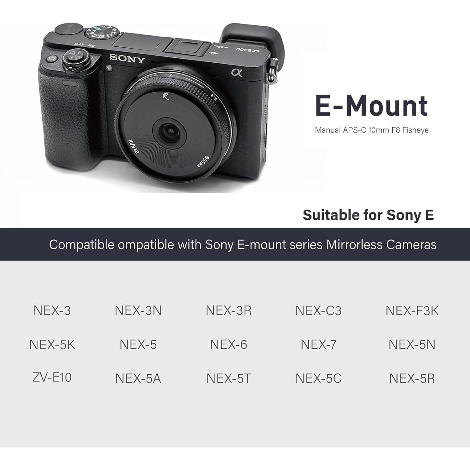 Lente Fisheye AstrHori 10mm F8 II para Cámara Sony E