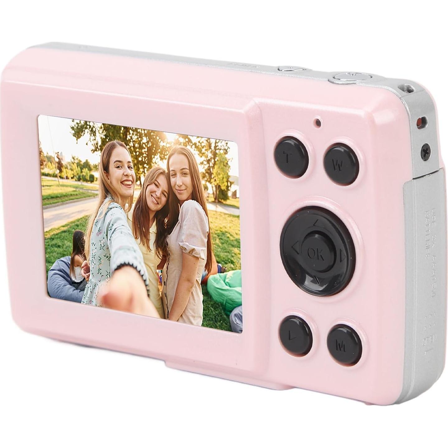 Cámara Digital Pomya 1080P FHD 16MP Rosa con Zoom 16X