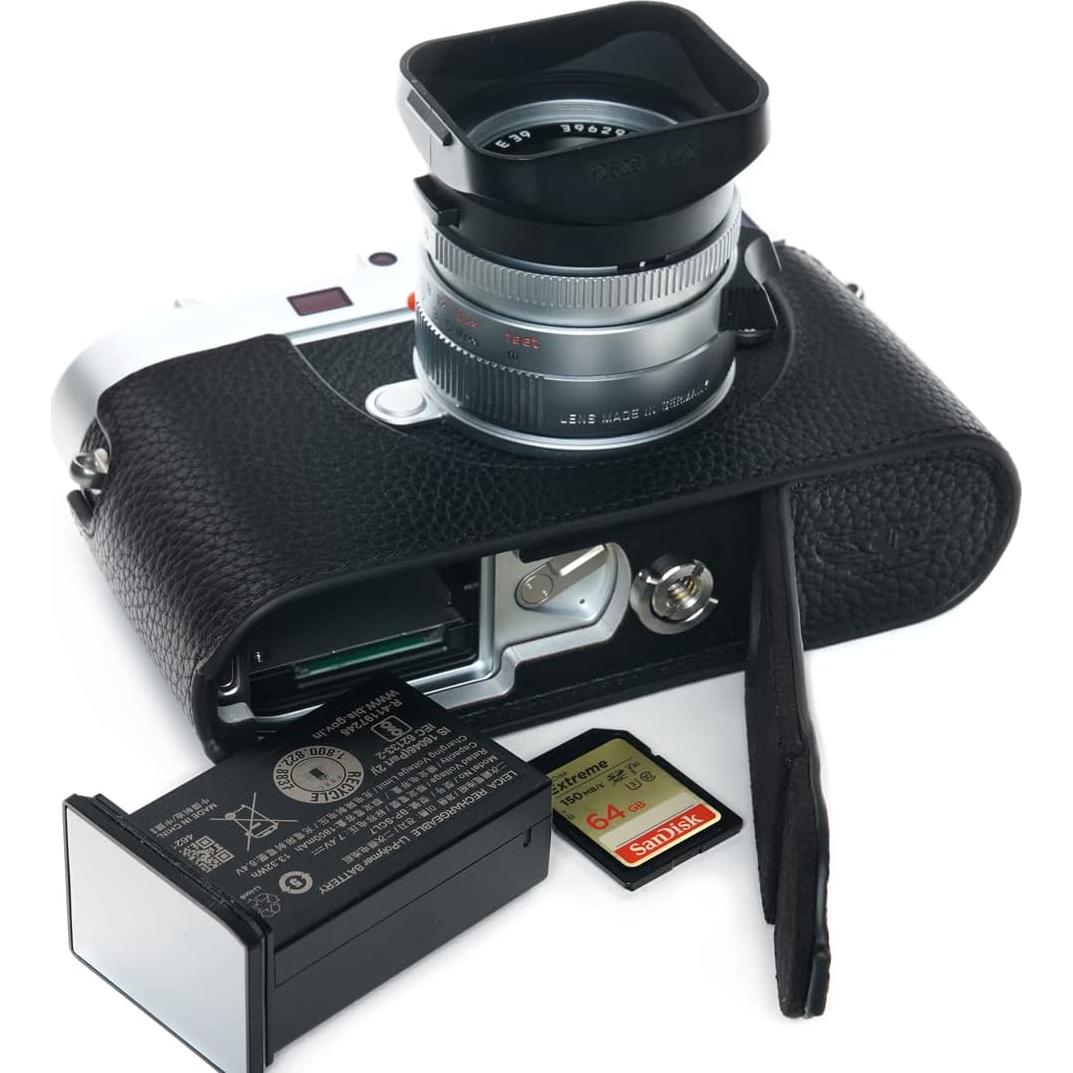 Funda de cuero genuino para cámara Leica M11 + correa mano