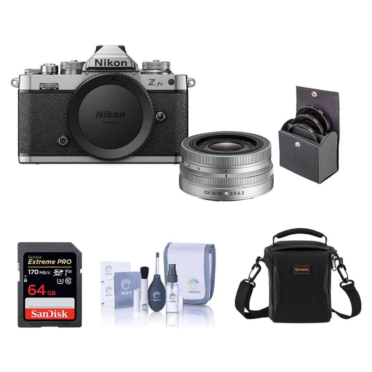 Cámara sin Espejo Nikon Z fc 20.9MP con Lente 16-50mm y Accesorios