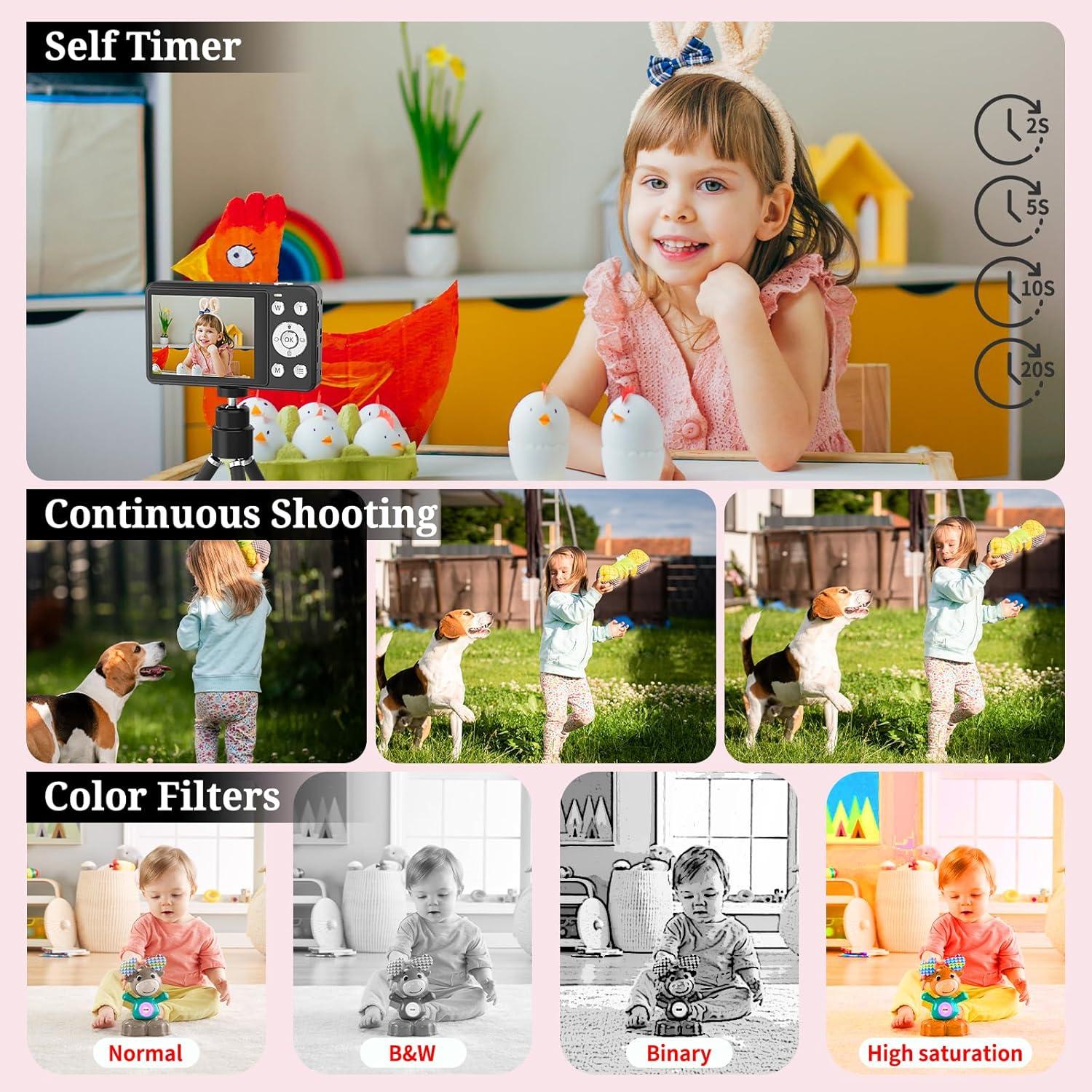 Cámara Digital Forc 4K 64MP para Niños con Tarjeta 64GB