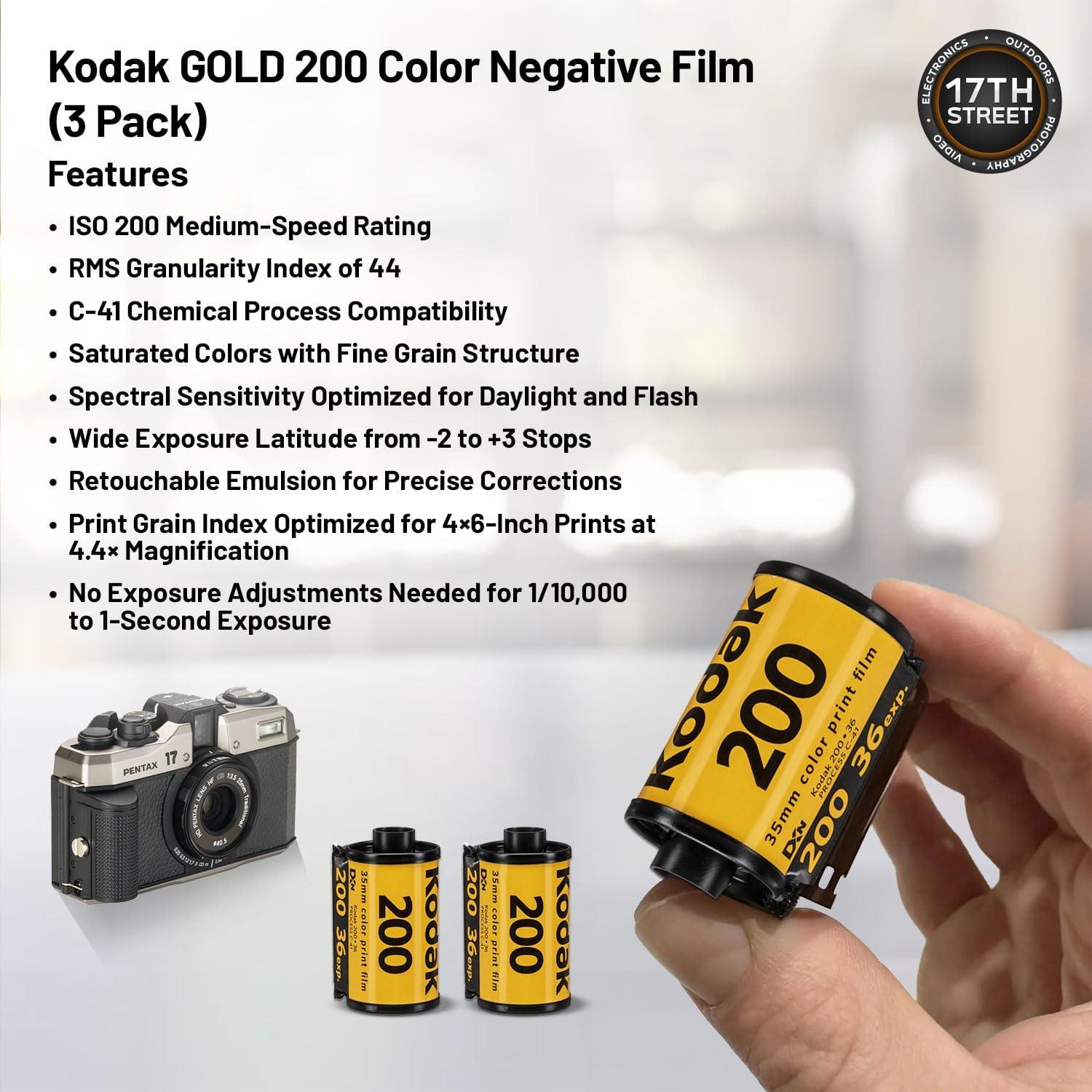 Cámara Compacta Pentax 17 con Lente 25mm F3.5 y Película Kodak