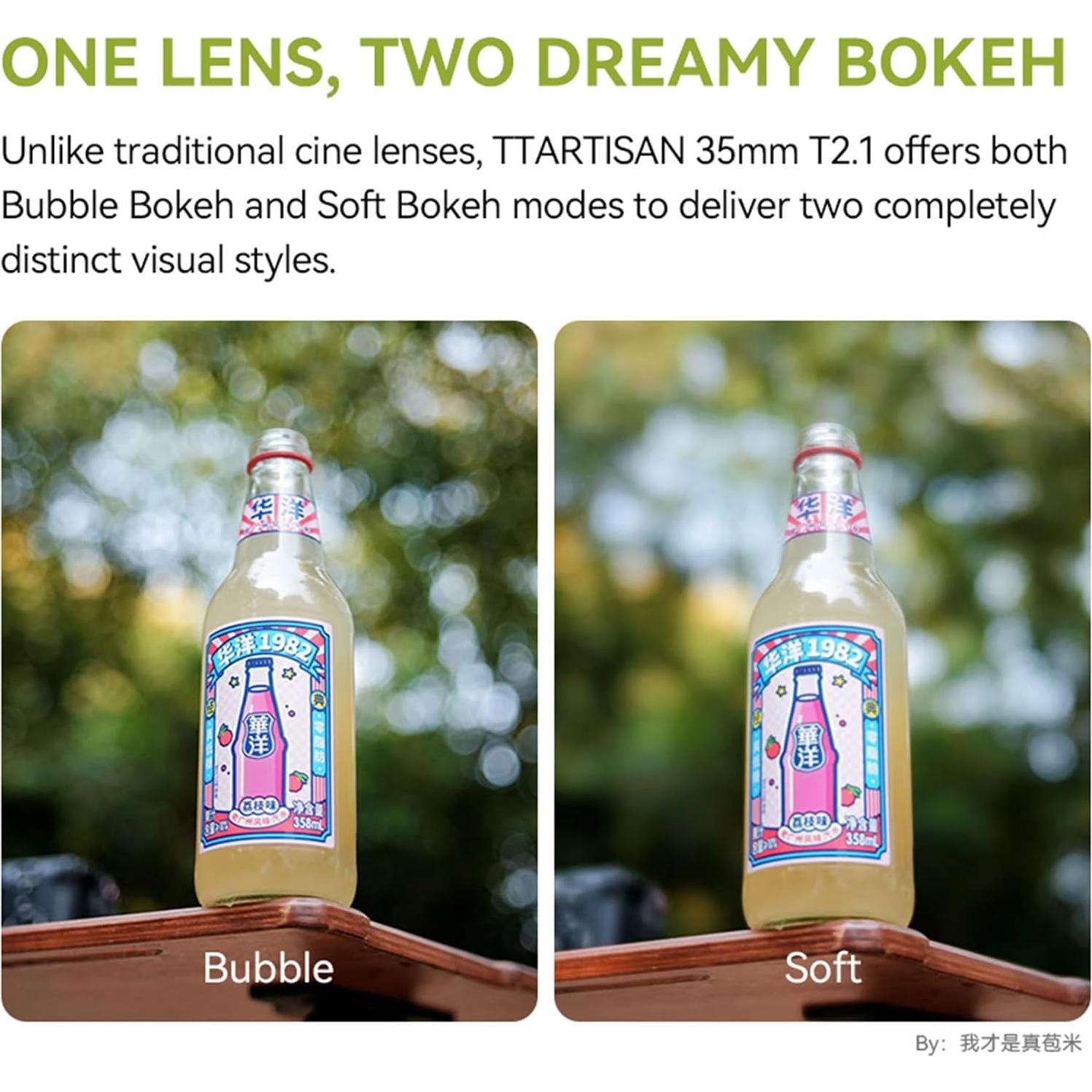 Lente Cine TTArtisan 35mm T2.1 Dual Bokeh para Fuji X