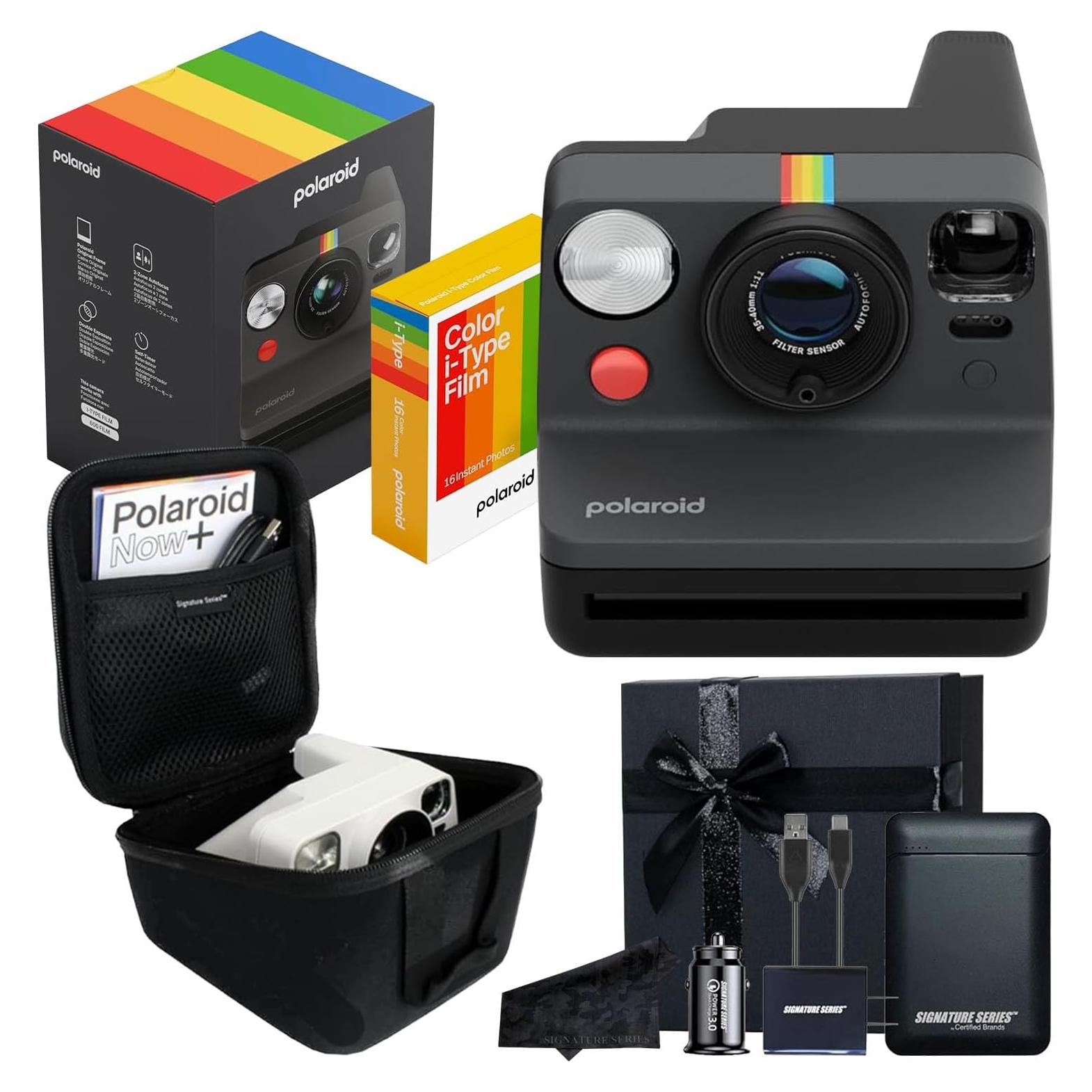 Cámara Instantánea Polaroid Now Gen 3 i-Type Negra + 16 Fotos