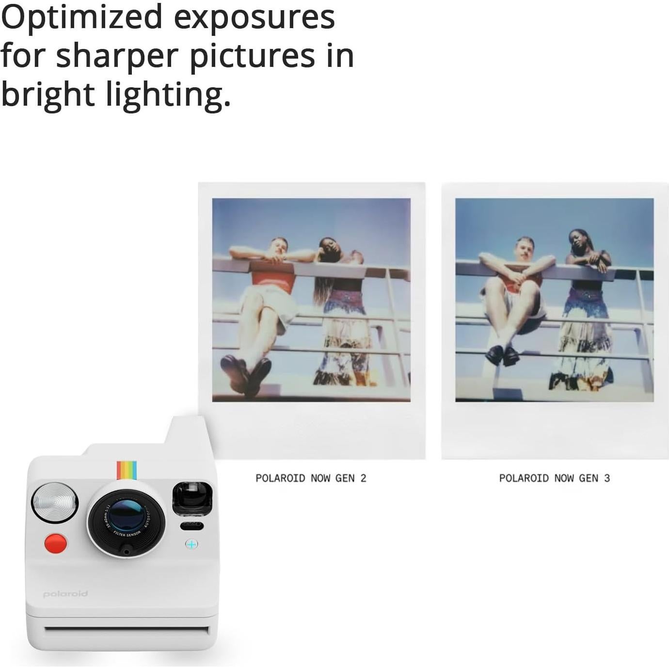 Cámara Instantánea Polaroid Now Plus 3 Autofoco Blanco + Kit Película