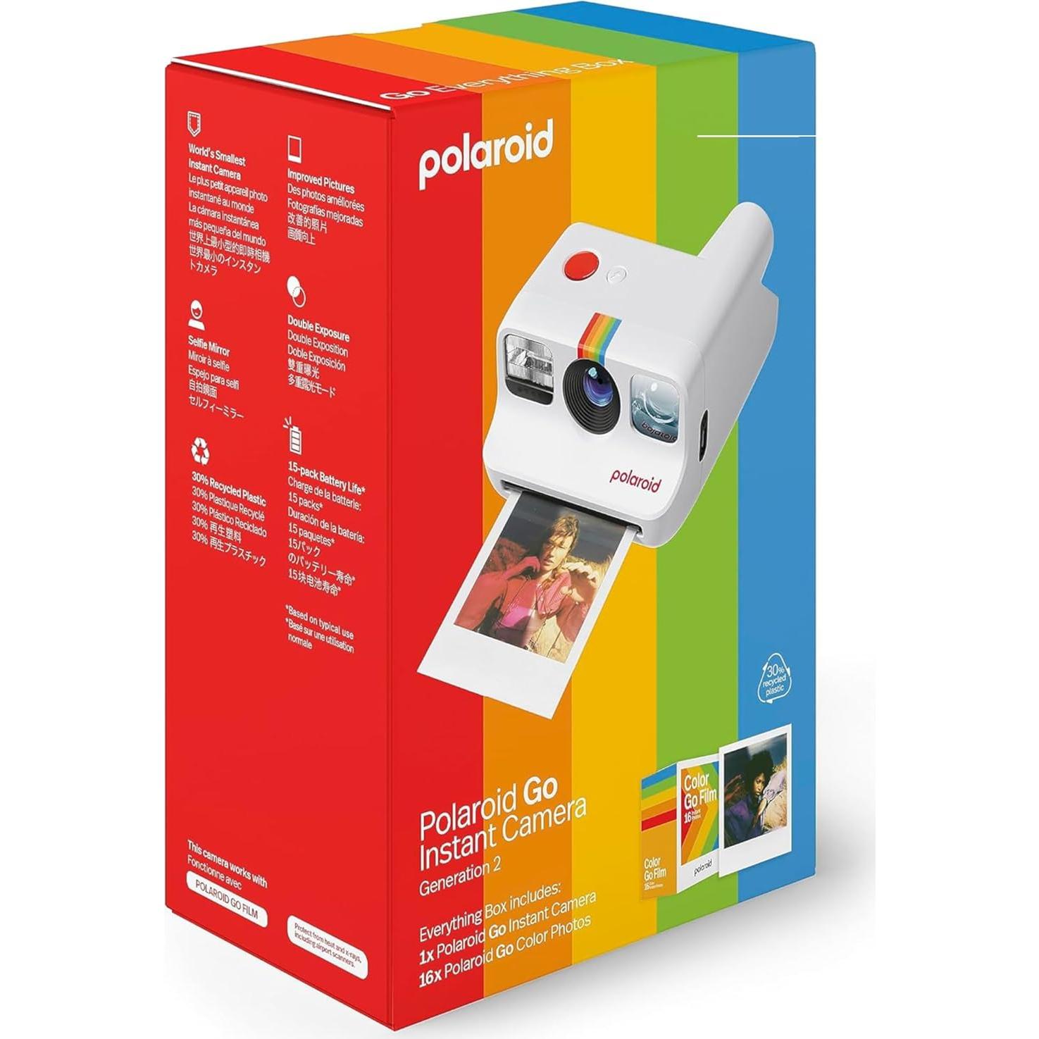 Cámara Instantánea Polaroid Go Generación 2 Set Inicio Blanco con 32 Películas