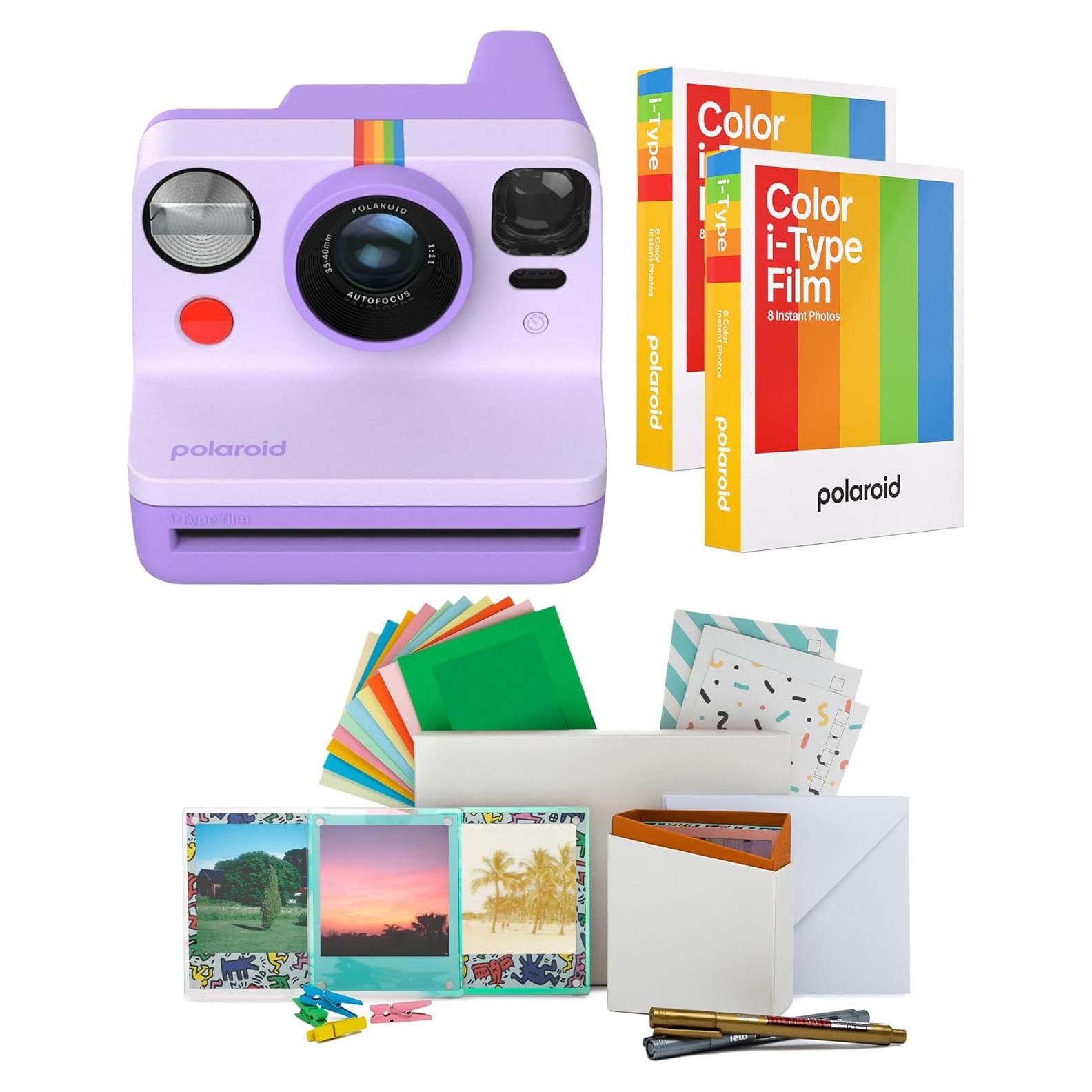 Cámara instantánea Polaroid Now Gen 2 i-Type púrpura con kit de película