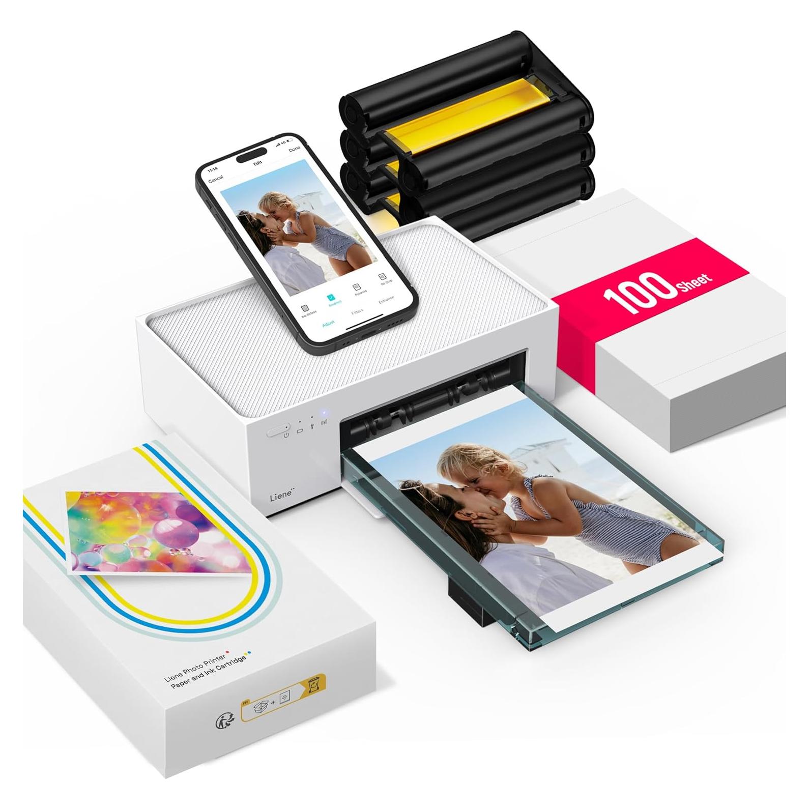 Impresora de Fotos Liene DHP513 Portátil 4x6" 100 Hojas