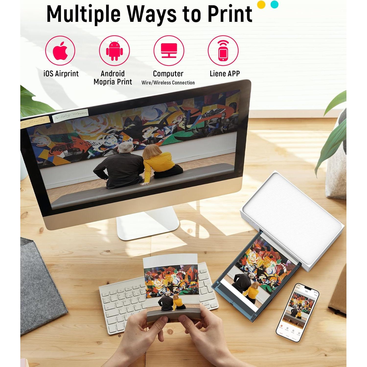 Impresora de Fotos Liene DHP513 Portátil 4x6" 100 Hojas