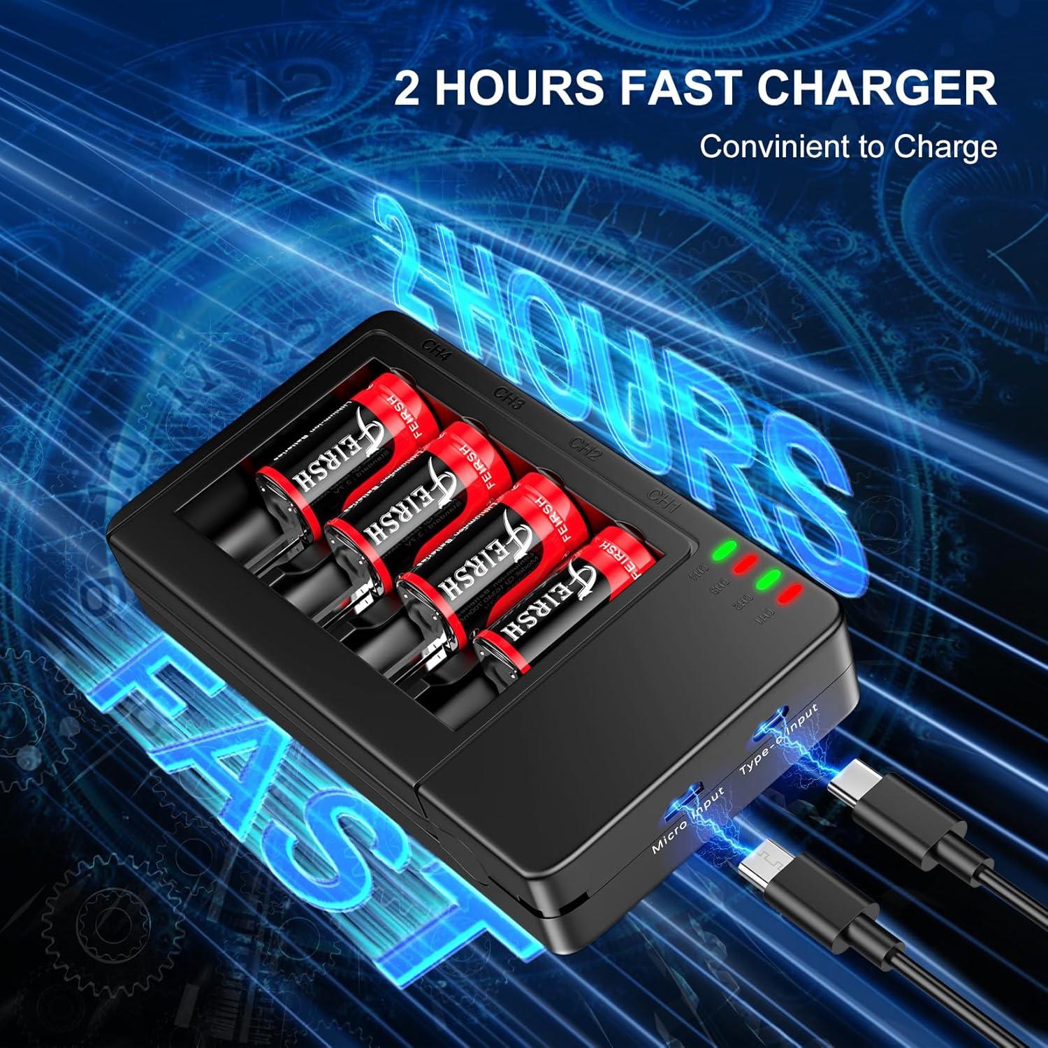 Baterías Recargables CR123A 3.7V 800mAh Falamiao - Paquete de 8