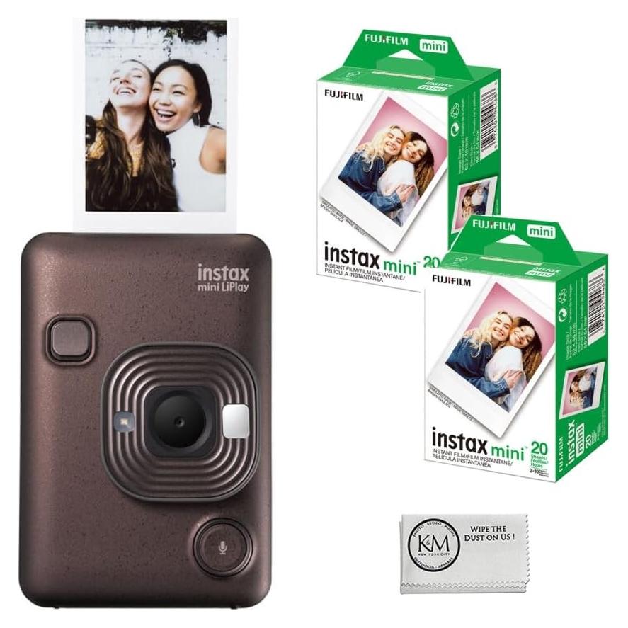 Cámara Instantánea Fujifilm Instax Mini LiPlay Bronce + 40 Fotos