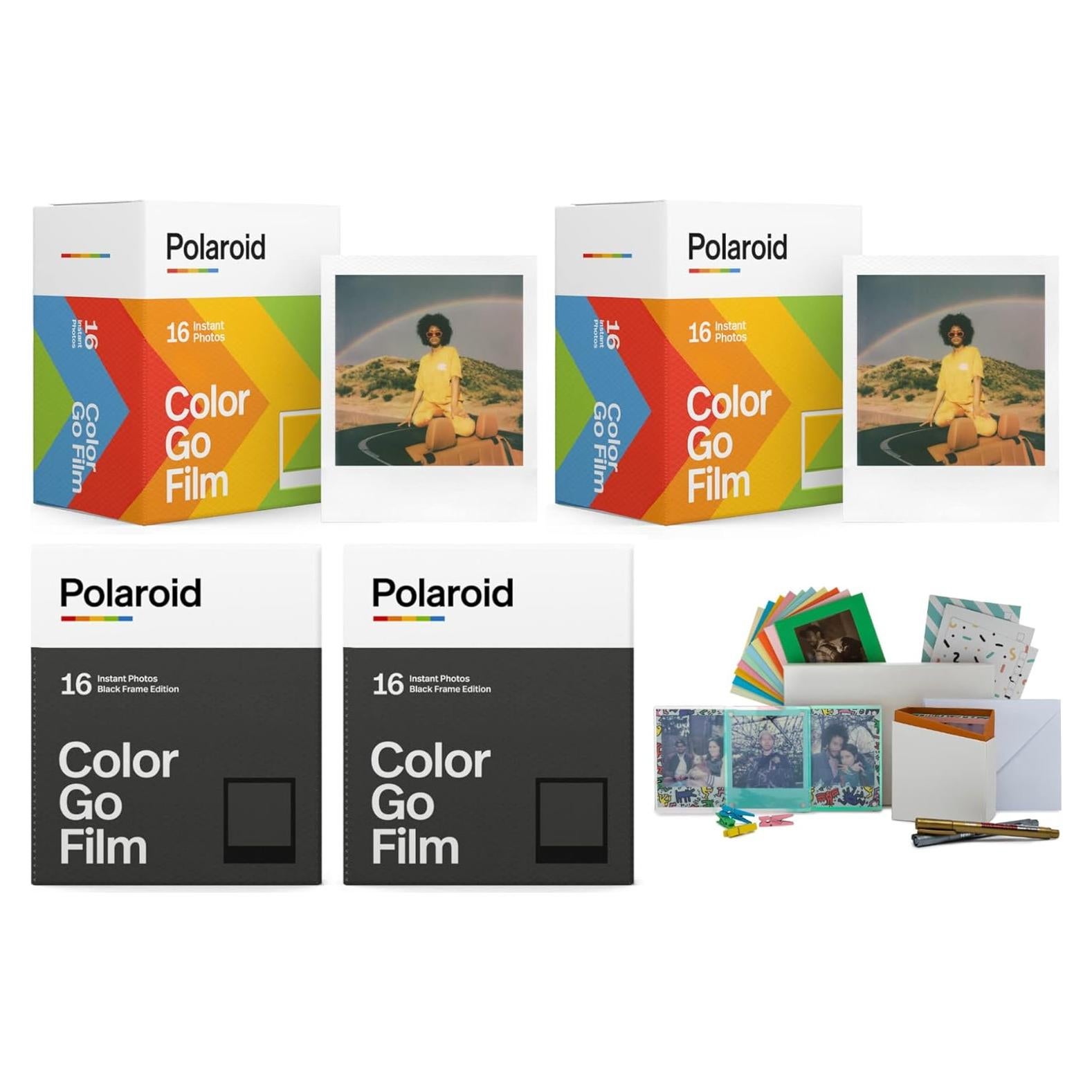 Película Color Polaroid Go Clásica y Marco Negro - Paquete de 4