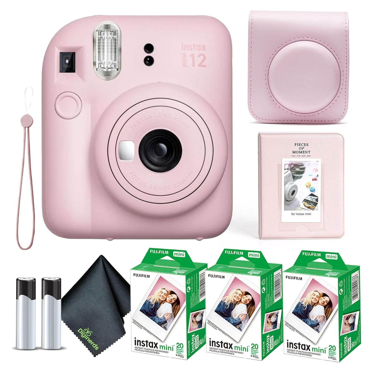 Cámara Instantánea Fujifilm Instax Mini 12 Rosa Flor + 60 Hojas