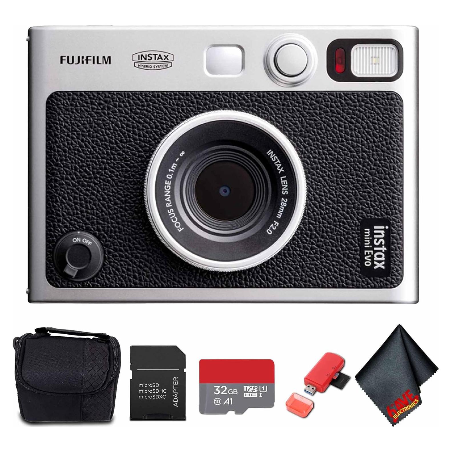 Cámara Instantánea Híbrida FUJIFILM INSTAX MINI EVO Negra + Accesorios