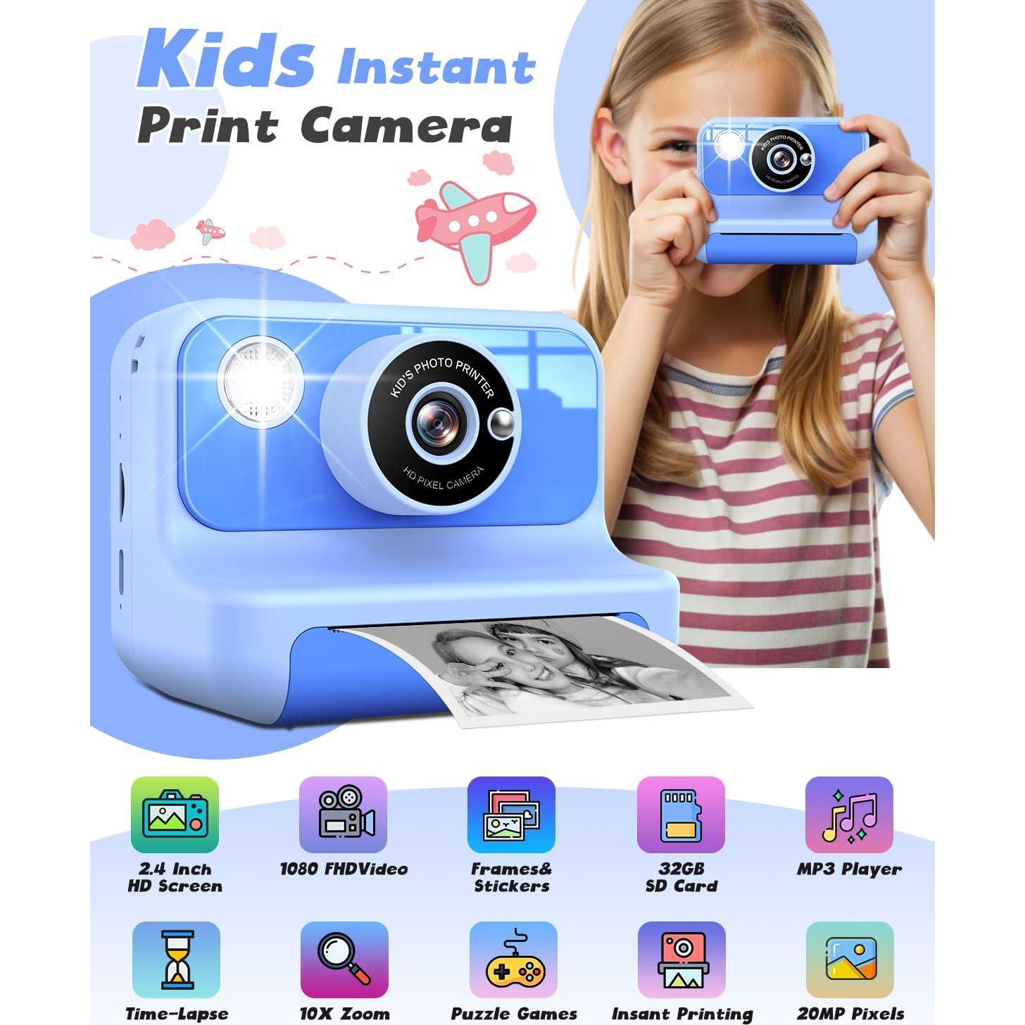 Cámara Instantánea para Niños LETSHAHA H3 2.4" Azul